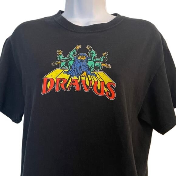 Dravus Graphic T Shirt Black Wizard Desert Print Men's Medium - Picture 3 of 8